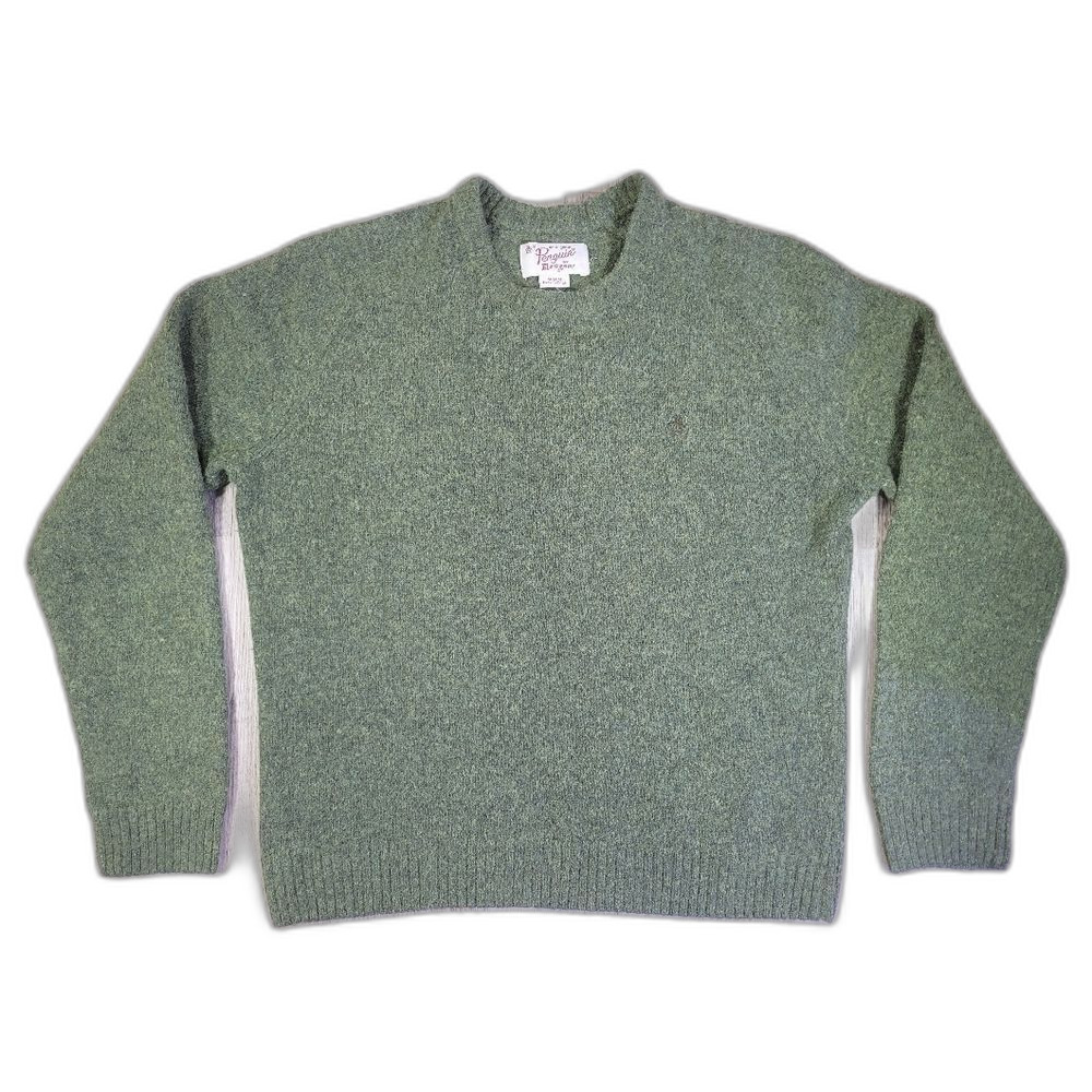 Wool Blend Original vintage Penguin Sweater W/ M Green Crew Neck Knit - Picture 2 of 9